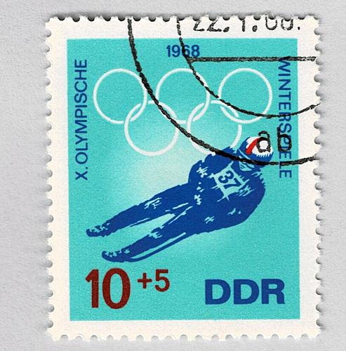 Germany DDR Olympics skier semi postal Used (BP91420)