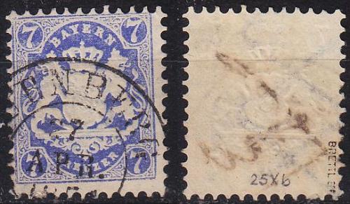 GERMANY Bayern Bavaria [1870] MiNr 0025 X b ( O/used ) [02] gepr&uuml;ft