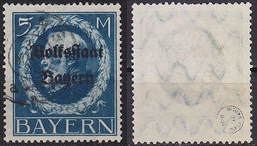 GERMANY Bayern Bavaria [1919] MiNr 0131 II A ( O/used ) [01] gepr&uuml;ft