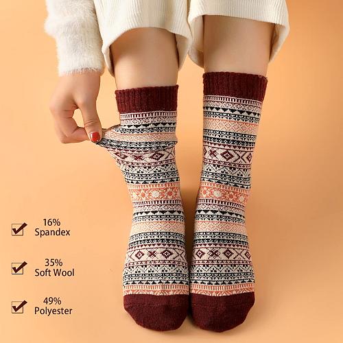Clothirily 5 Pair Wool Socks- Thick Soft Wool Socks for Women Warm Womens Woo...