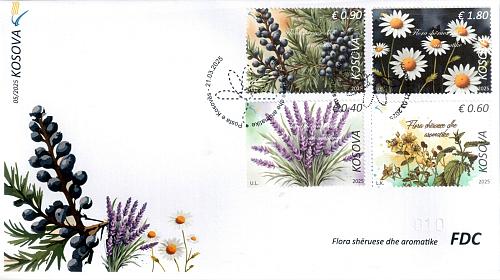 Kosovo Stamps 2025. Healing and aromatic Flora and Flowers. FDC MNH