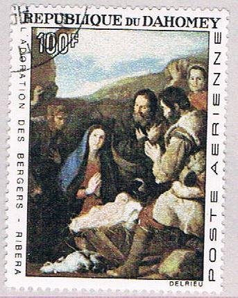 Dahomey C47 Used Painting Adoration of the shepherds 1966 CV 3.25 (BP4748)