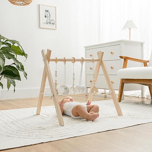 Comfy Cubs Baby Play Gym Set Wooden Baby Playgym Interactive Activity Center ...