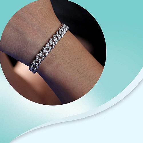 Cuban Chain with Diamond Design Exquisite Fashion Bracelet