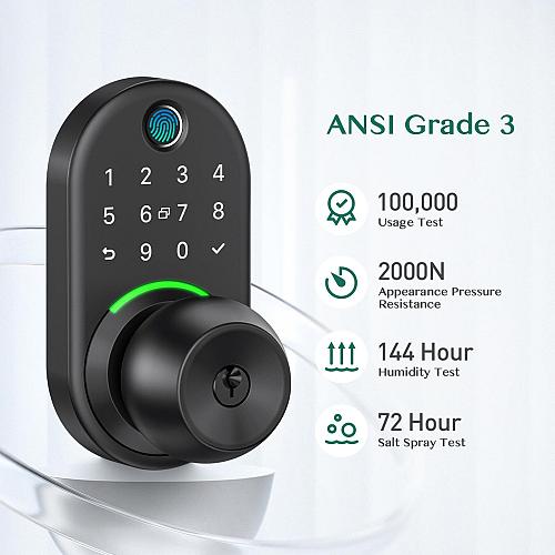 Keypad Smart Door Lock with KnobYamiry Keyless Entry Door Lock with HandleFin...