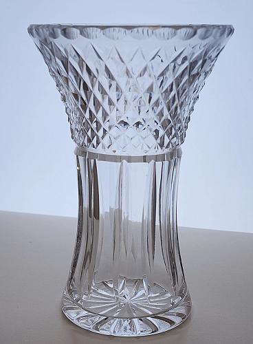 Hand cut glass vase