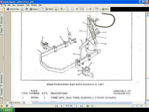 ALLIS CHALMERS G TRACTOR COMPLETE PARTS MANUAL with detailed exploded diagrams
