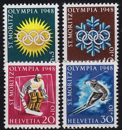 SCHWEIZ SWITZERLAND [1948] MiNr 0492-95 x ( **/mnh ) Olympiade gelber Gummi / yellow 