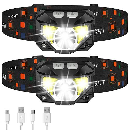 LHKNL Headlamp Flashlight 1200 Lumen Ultra-Light Bright LED Rechargeable Head...