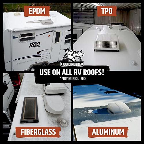 Liquid Rubber RV Roof Coating - Solar Reflective Sealant for Trailer and Camp...