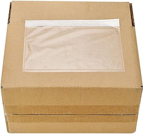 9527 Product 7.5" x 5.5" Clear Adhesive Top Loading Packing List/Shipping Lab...