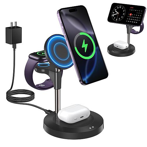 Aeinidi 3 in 1 Wireless Charging Station for Multiple Devices Apple 15W Fast ...