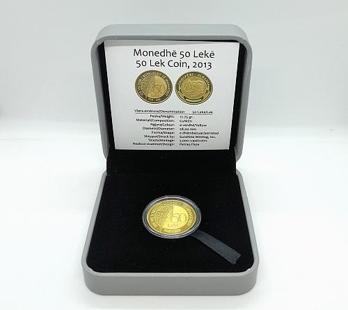 Albania Coin 50 Leke, 2013. 105th anniv. of the Congress of Manastir. UNC