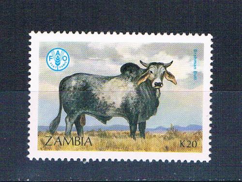 Zambia 421 Unused Cattle Brahma 1987 CV 1.90 (Z0010)+