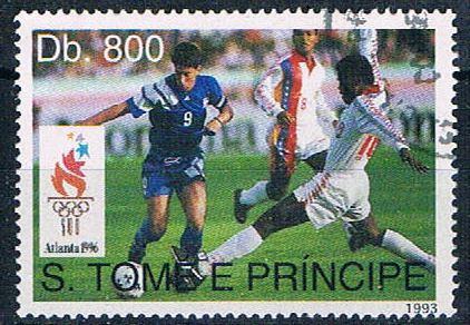 Saint Thomas and Prince Islands 1155 Used Soccer ur 1993 (S1201)+