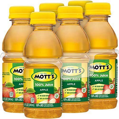 Mott's 100% Original Apple Juice 8 Fl Oz Bottles 24 Count 4 Packs Of 6 2 Serv...