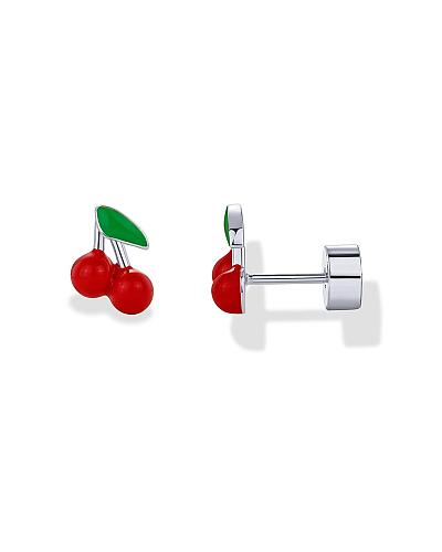 PAVOI Rhodium Plated Sterling Silver Posts Enamel Flatback Stud Earrings for ...