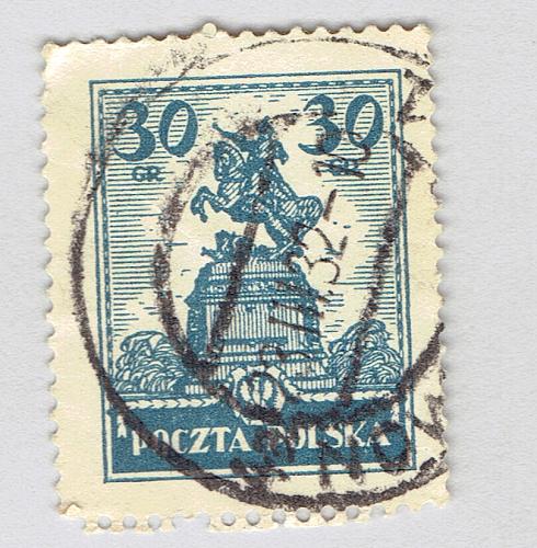 Poland Statue blue 30 Used (BP92608)
