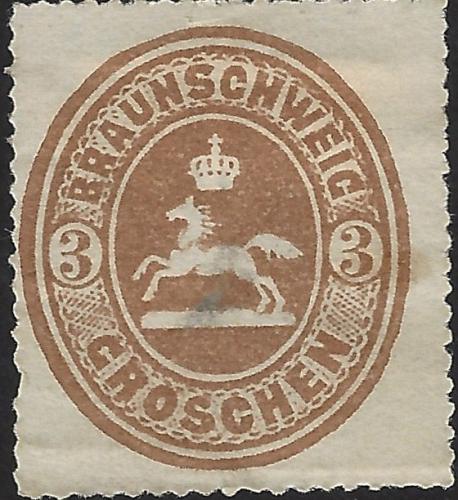 Germany Brunswick Scott #26 Lightly Used VF 3 gr 1865 Stamp CV 160.00