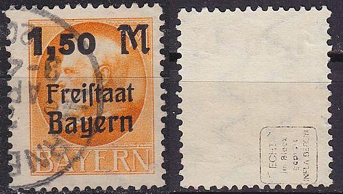 GERMANY Bayern Bavaria [1919] MiNr 0175 A ( O/used ) [02] gepr&uuml;ft
