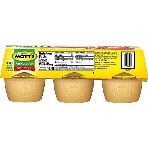 Mott's Cinnamon Applesauce 4 Ounce Cup 6 Count
