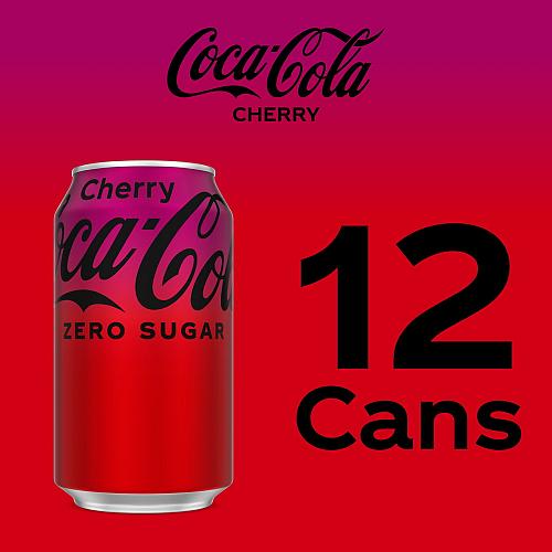 Coca-Cola Zero Sugar Cherry Soda Pop 12 fl oz 12 Pack Cans