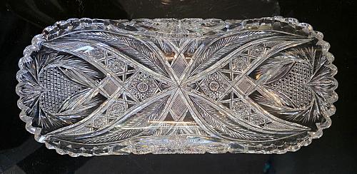 ABP Cut glass rectangular folded bread tray bob56