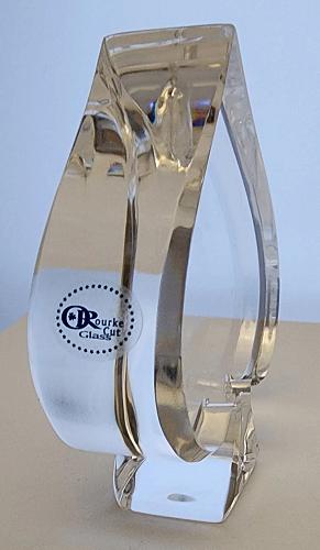 Optical clear Crystal Spade shape sculpture signed Peter ORourke