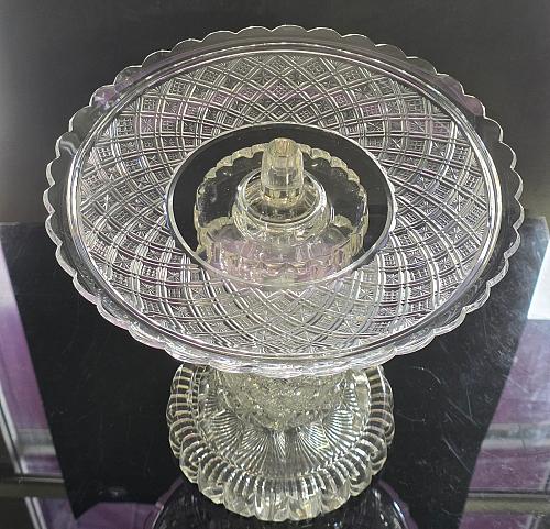 3 part Cut glass vase antique