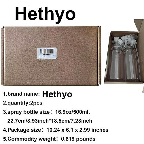 Plastic Spray Bottles Empty Spray Bottle 16.9oz/500ml 2 Pack Heavy Duty Spray...