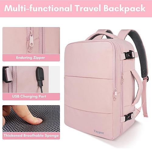 Taygeer Travel Backpack for Women Carry On Backpack with USB Charging Port & ...