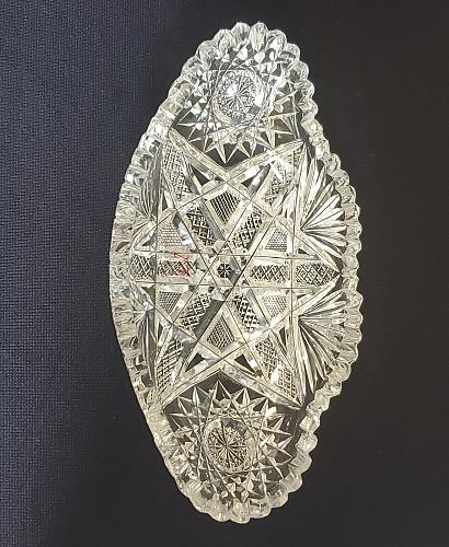 ABP Crystal Cut Glass Oval dish L1