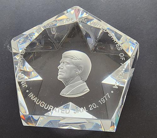 JIMMY Carter 1977 Inauguration paperweight, Star shaped