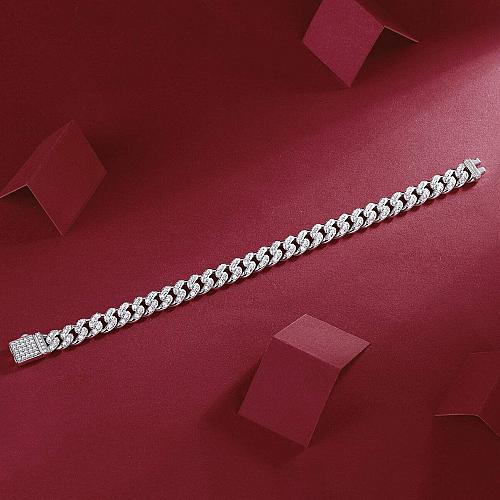 Cuban Chain with Diamond Design Exquisite Fashion Bracelet