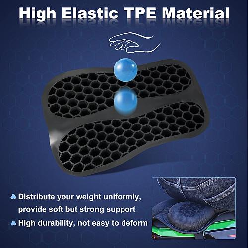 SKYJDM Foldable Passenger Motorcycle Gel Rear Seat Cushion 3D-Honeycomb Struc...