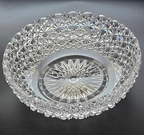 ABP cut glass bowl American Brilliant Russian tg