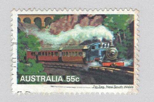 Australia Used Steam locomotive multi colored (BP89114)