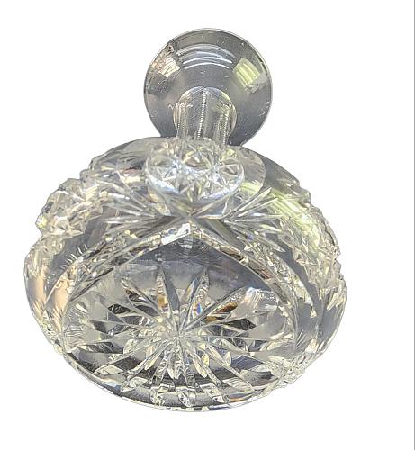 ABP cut glass vase antique fluted neck Adm