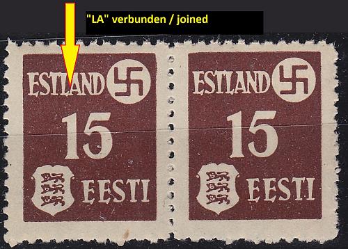 ESTLAND ESTONIA [Besetzung] MiNr 0001 y E4 ( **/mnh ) [10] Plattenfehler