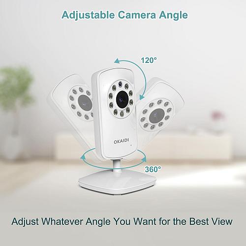 OKAIDI Video Baby Monitor with Camera and Audio 2.4'' Portable Travel Baby Mo...