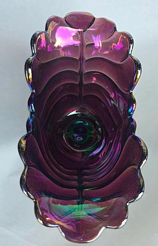 L E Smith Glass oval purple deep bowl/vase