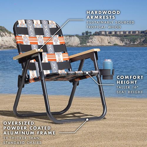 GoSports Outdoors WOVN Beach Backpack Chair - Premium Folding Camping Chair -...