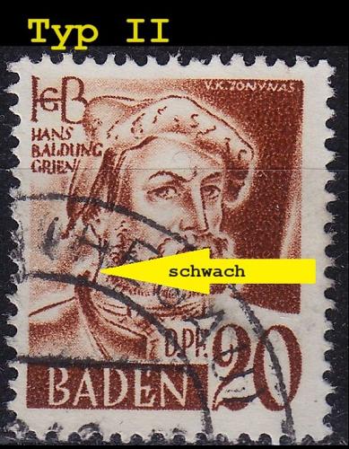 GERMANY Alliiert Franz. Zone [Baden] MiNr 0021 y II ( O/used )