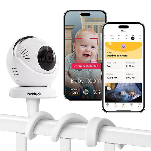 invidyo WiFi Baby Monitor with Camera and Audio Sleep Tracking Cry Alerts Cou...