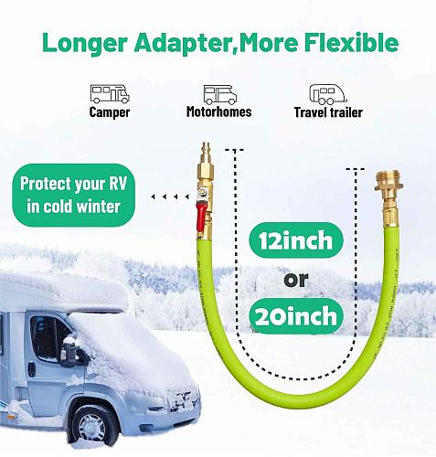 Minimprover Lead -Free Brass 16.9" Winterize Sprinkler System RV Motorhome Bo...