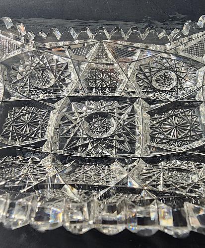 ABP Crystal Cut Glass lay down spooner dish