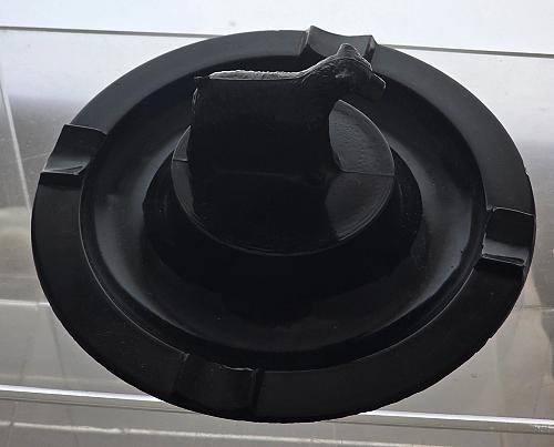Black terrier glass ashtray