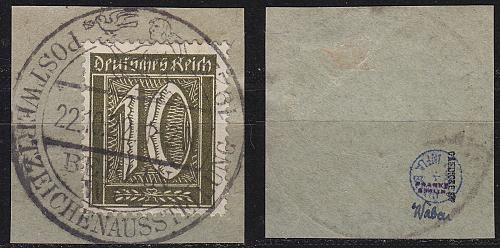 GERMANY REICH [1921] MiNr 0178 ( BStk ) [01] gepr&uuml;ft