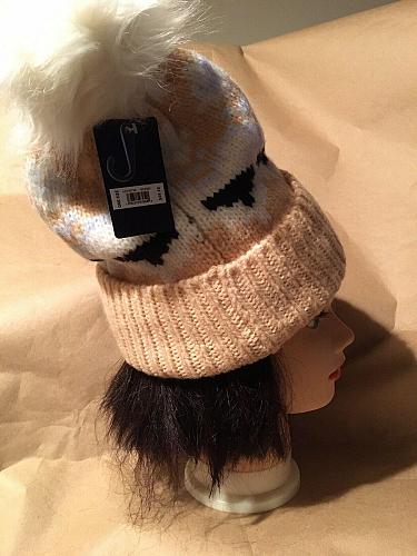 Lucky Brand Fair Isle Pompom Beanie NWT