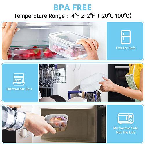 24 Pcs Food Storage Containers with Lids Airtight- Stackable Kitchen Bowls Set +